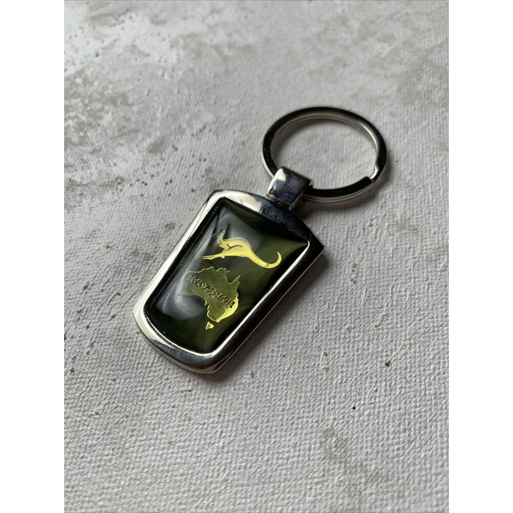 Australia Kangaroo Silvertone Souvenir‎ Keyring